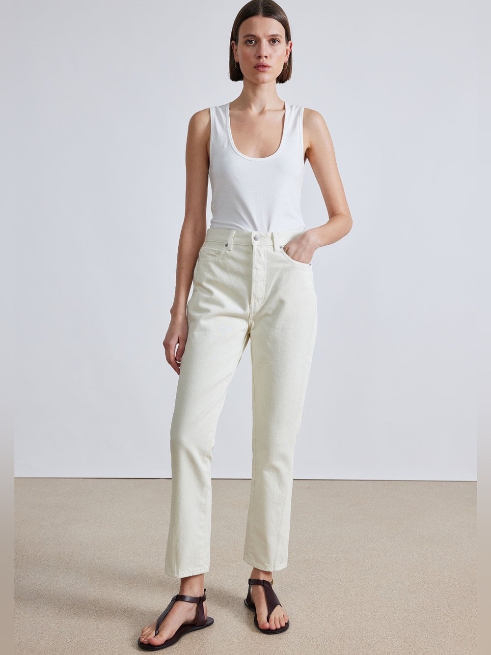 NWT APIECE APART Camilla Jean in Ecru Size 31